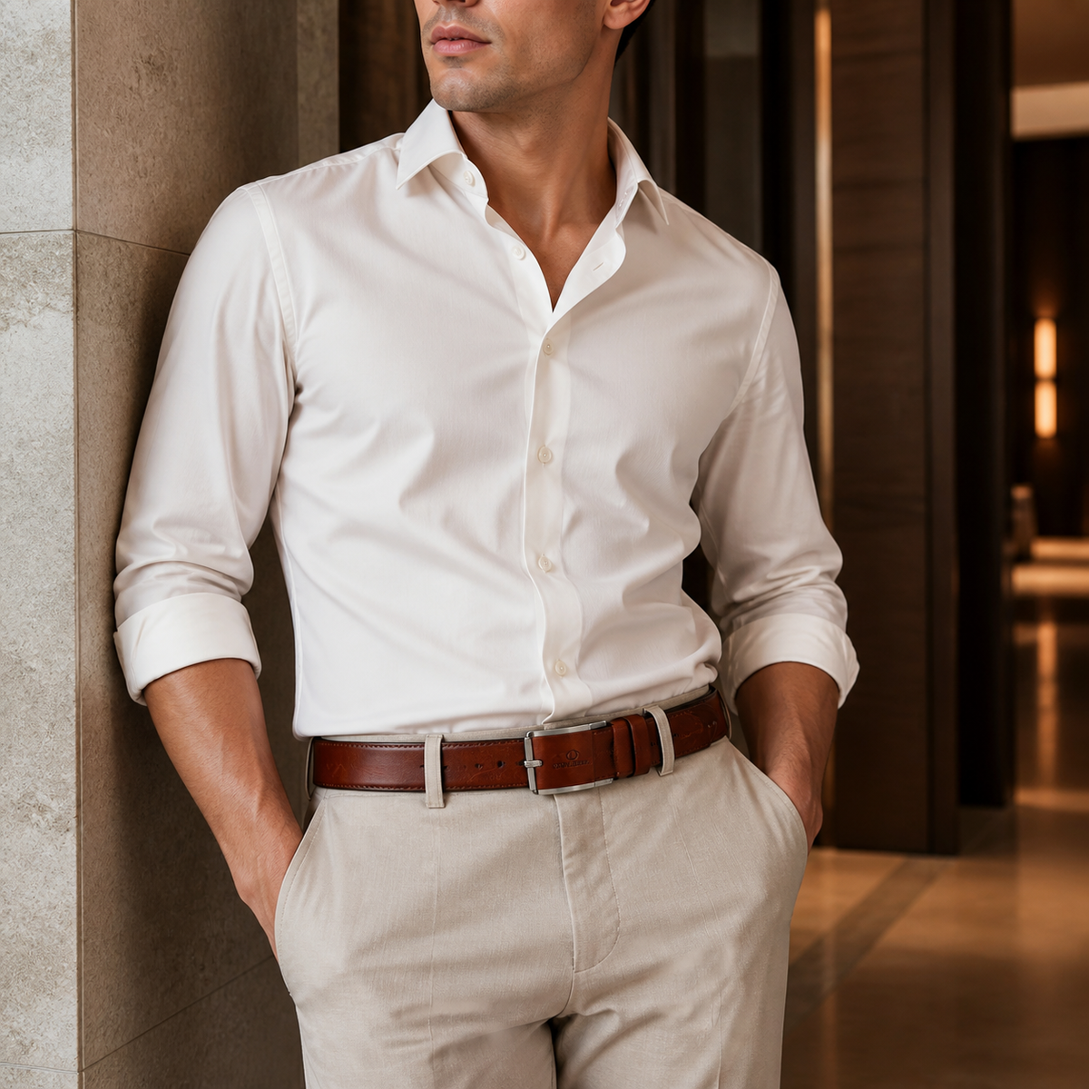 Valenric Smooth-Buckle Business Belt — imagem secundária