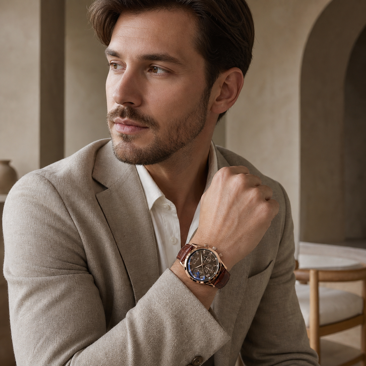 Valenric Calendar Leather Watch — imagem secundária