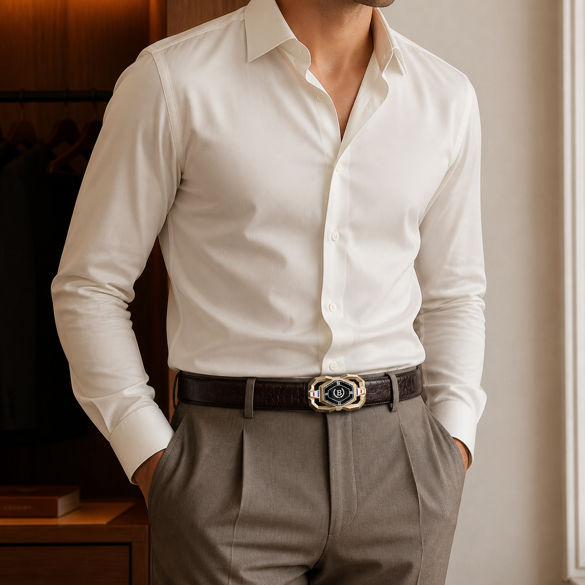 Valenric Croc-Embossed Automatic Belt — imagem secundária