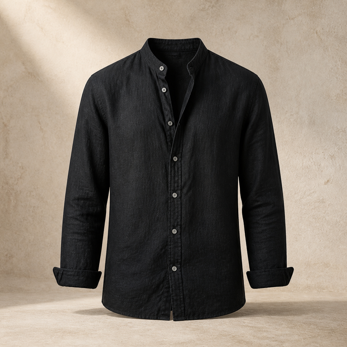 Valenric Riviera Linen Stand-Collar Shirt — capa