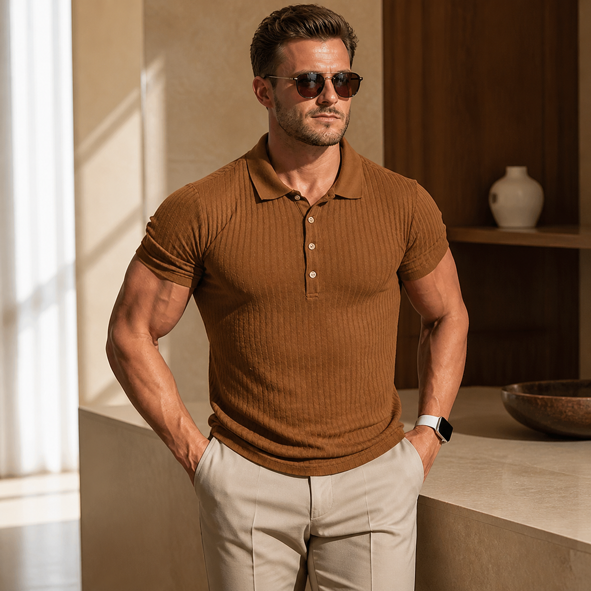 Valenric Stripe Collar Polo — imagem secundária