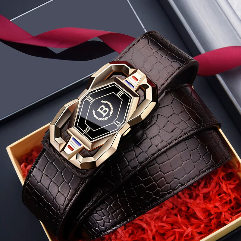 Valenric Croc-Embossed Automatic Belt