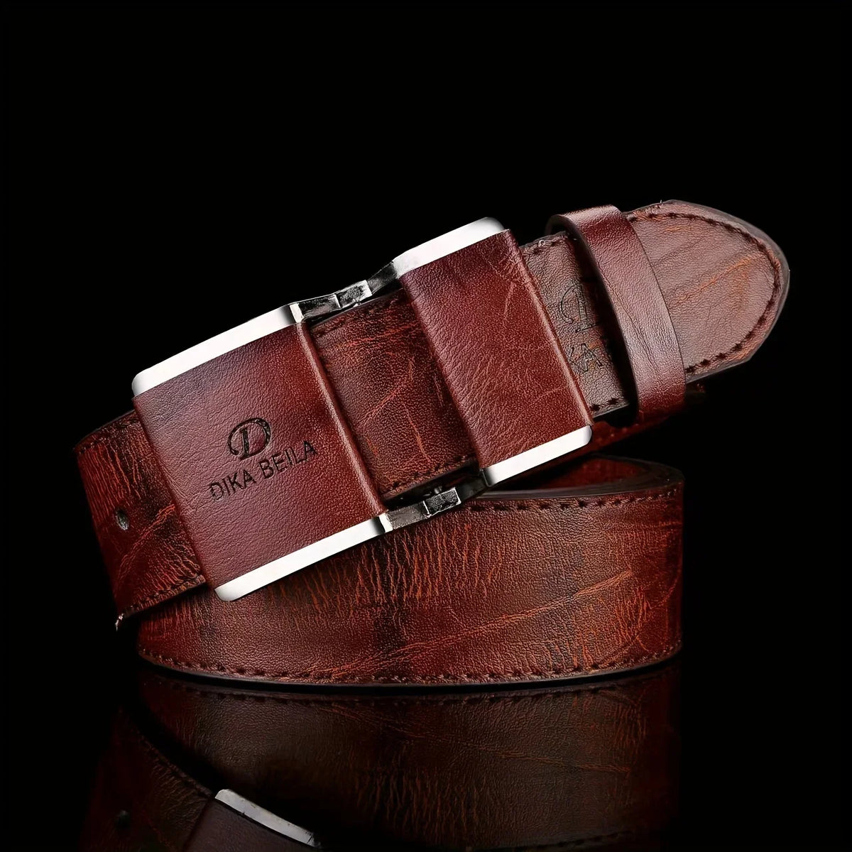 Valenric Smooth-Buckle Business Belt
