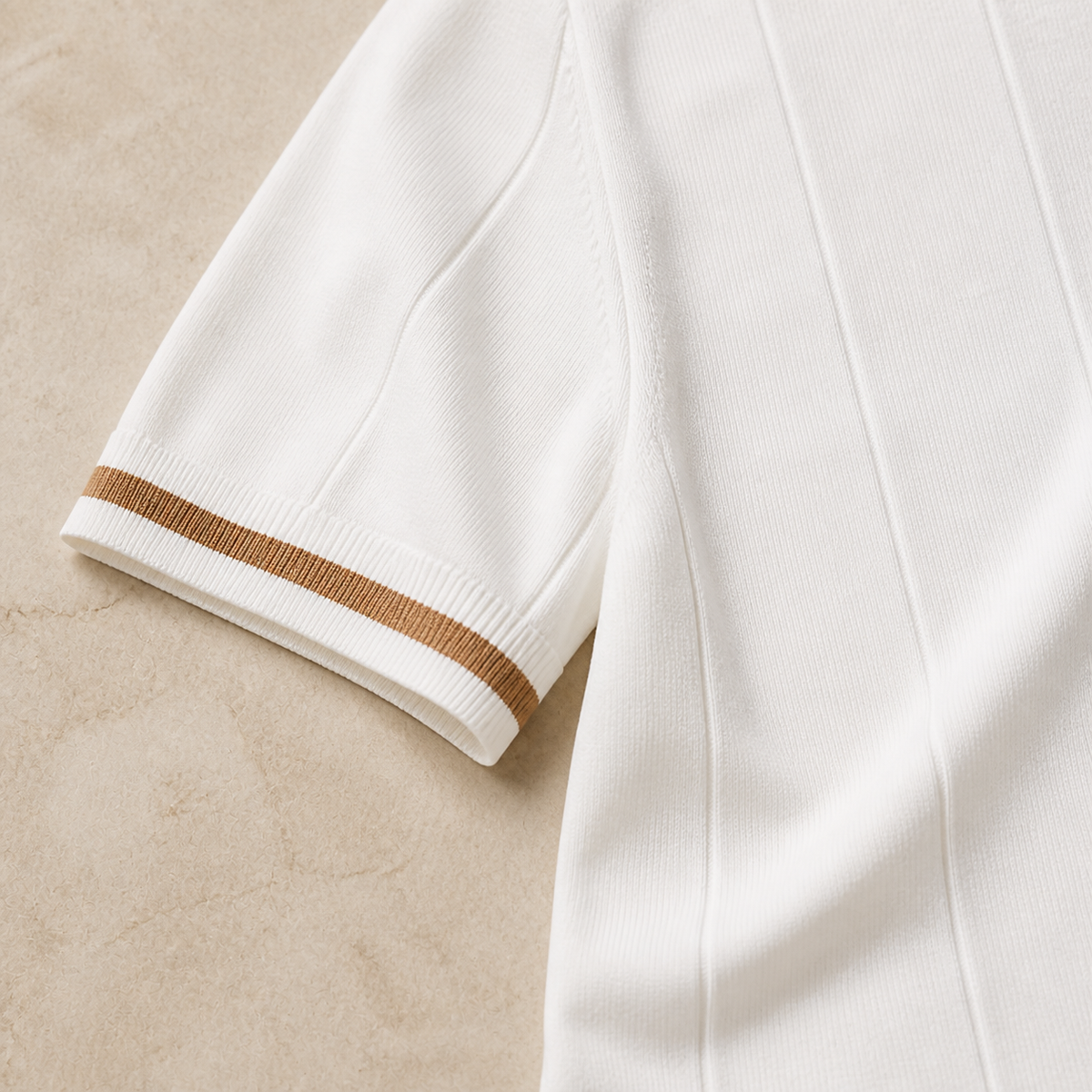 Valenric AeroZip Performance Polo — sleeve trim and seam detail