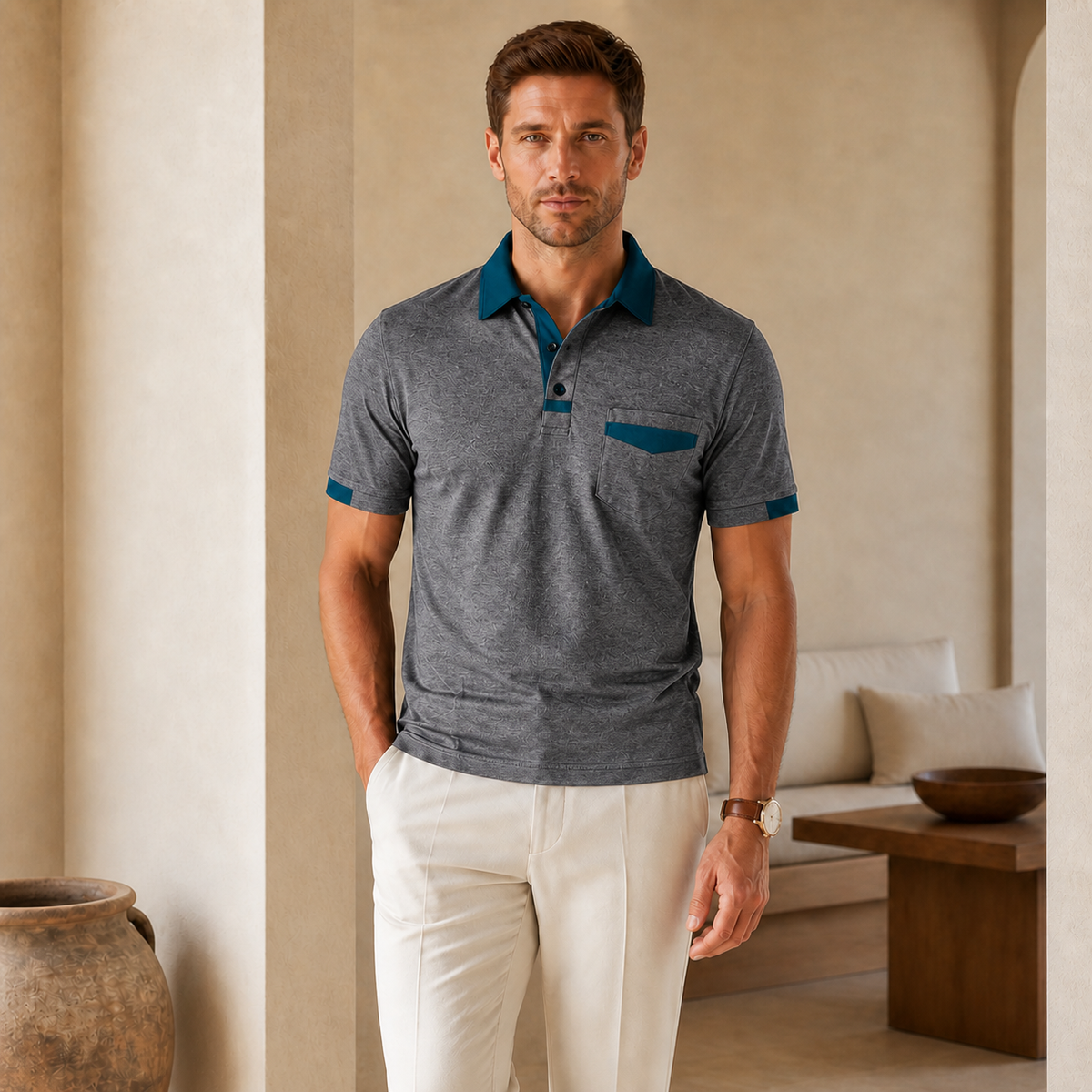 Valenric City Pocket Polo — Dark Grey