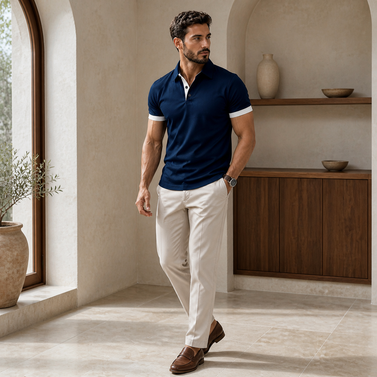 Valenric Contrast Collar Polo — premium lifestyle