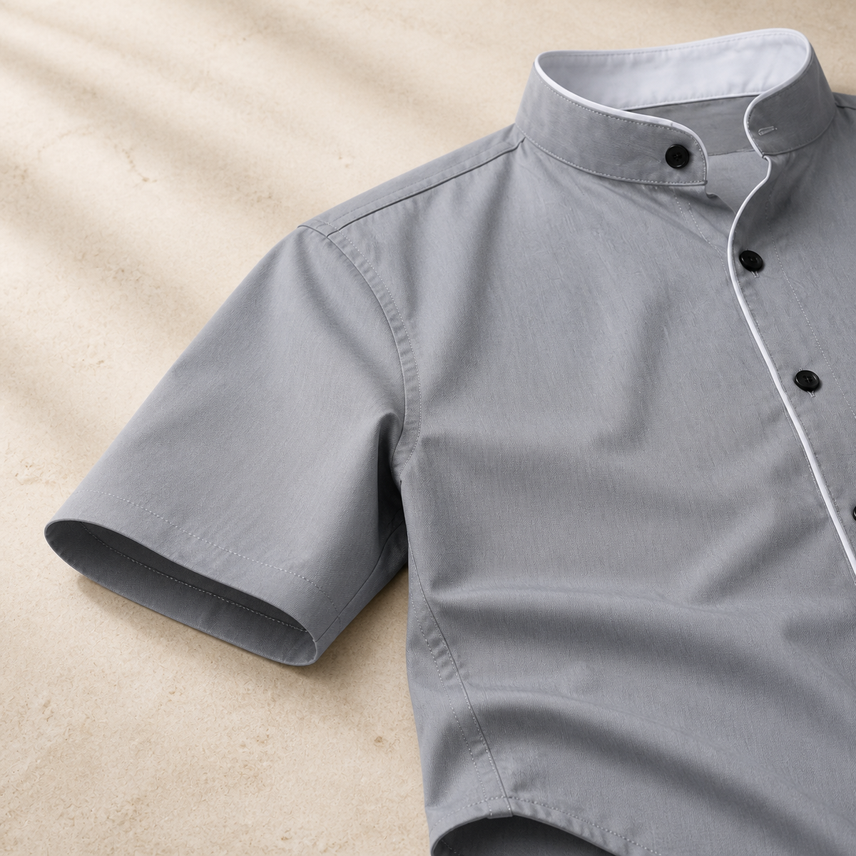 Valenric Contrast Stand-Collar Shirt — benefit detail 2