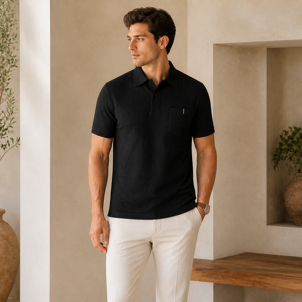 Valenric Cooling Pocket Polo — Black
