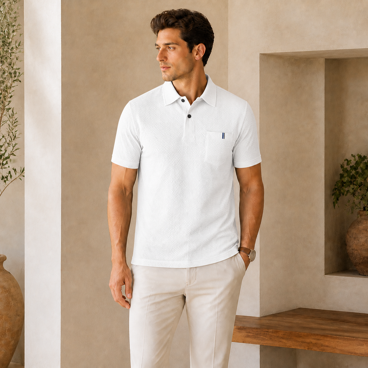 Valenric Cooling Pocket Polo — White