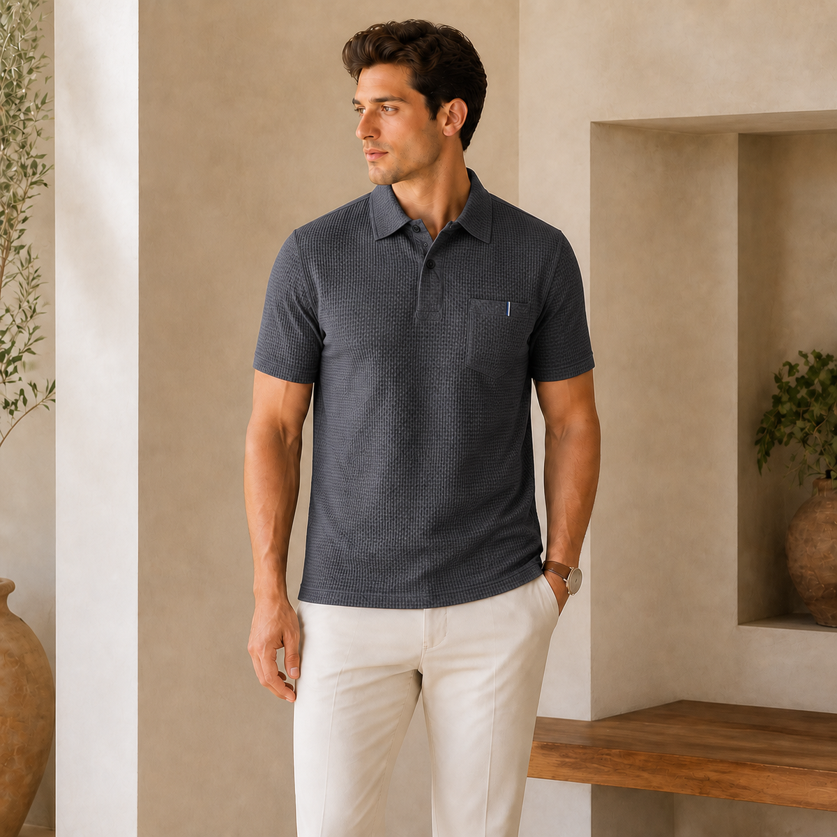 Valenric Cooling Pocket Polo — Dark Grey