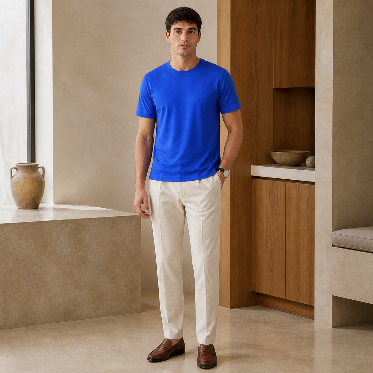 Valenric Essential Cotton T-Shirt — Blue