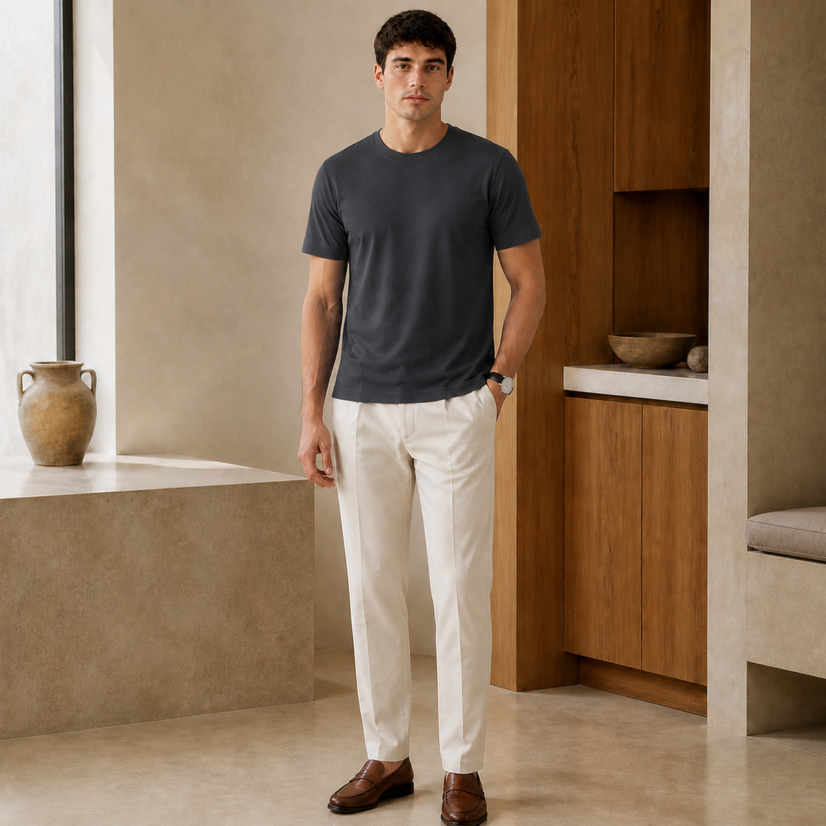 Valenric Essential Cotton T-Shirt — Dark Grey