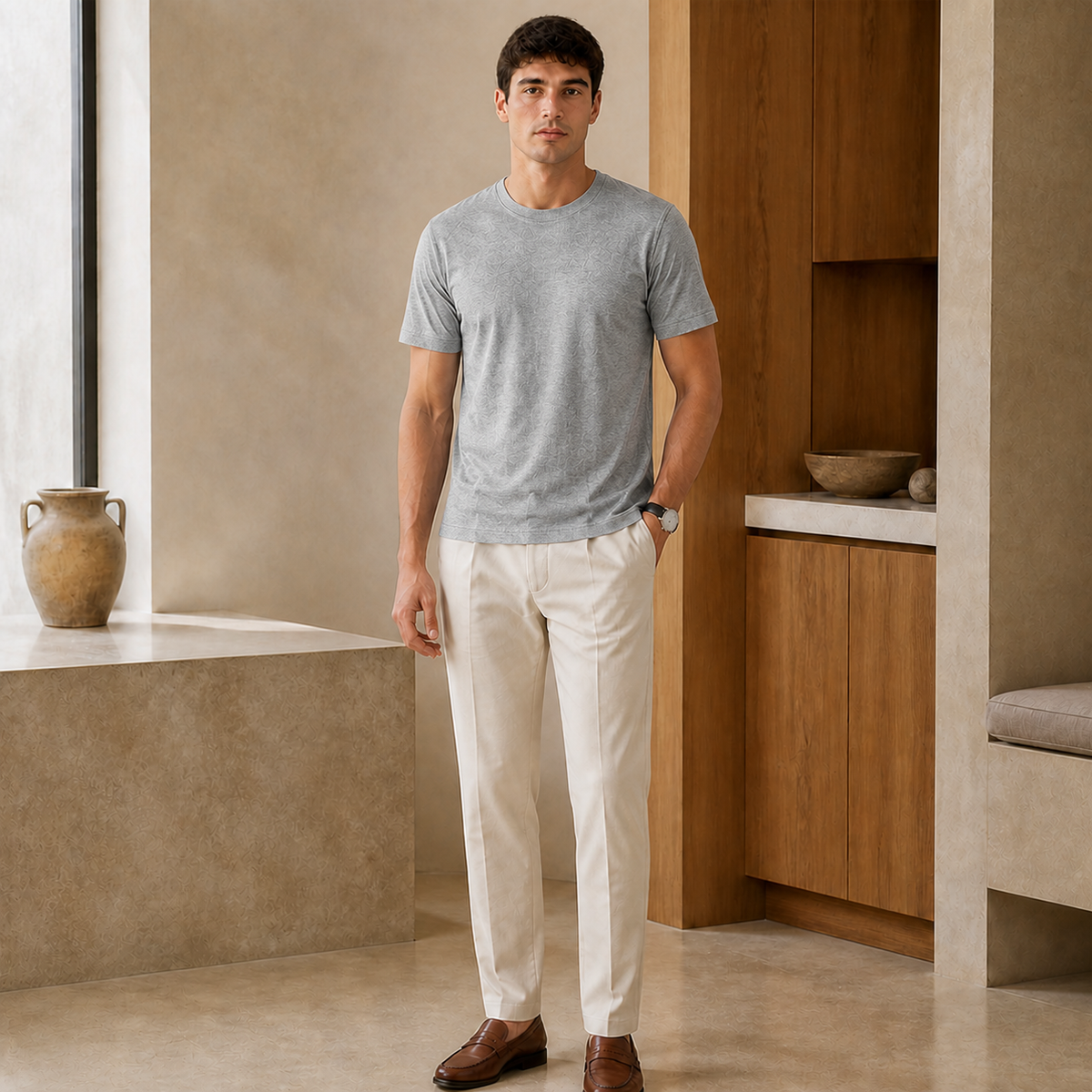 Valenric Essential Cotton T-Shirt — Grey