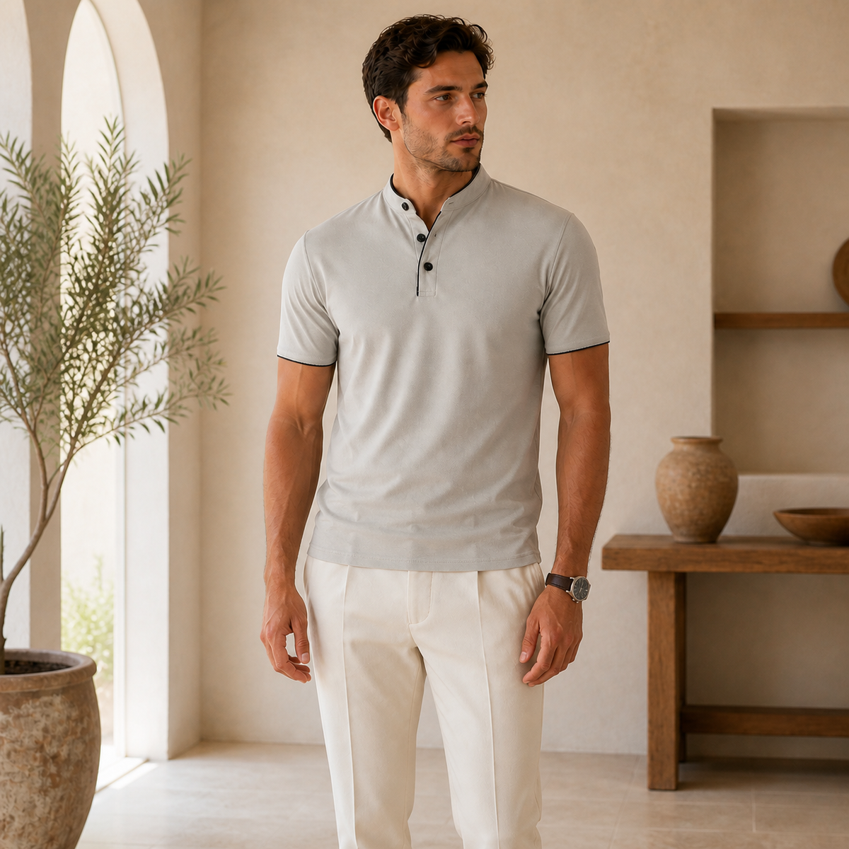 Valenric Everyday Splice Polo — Light Grey