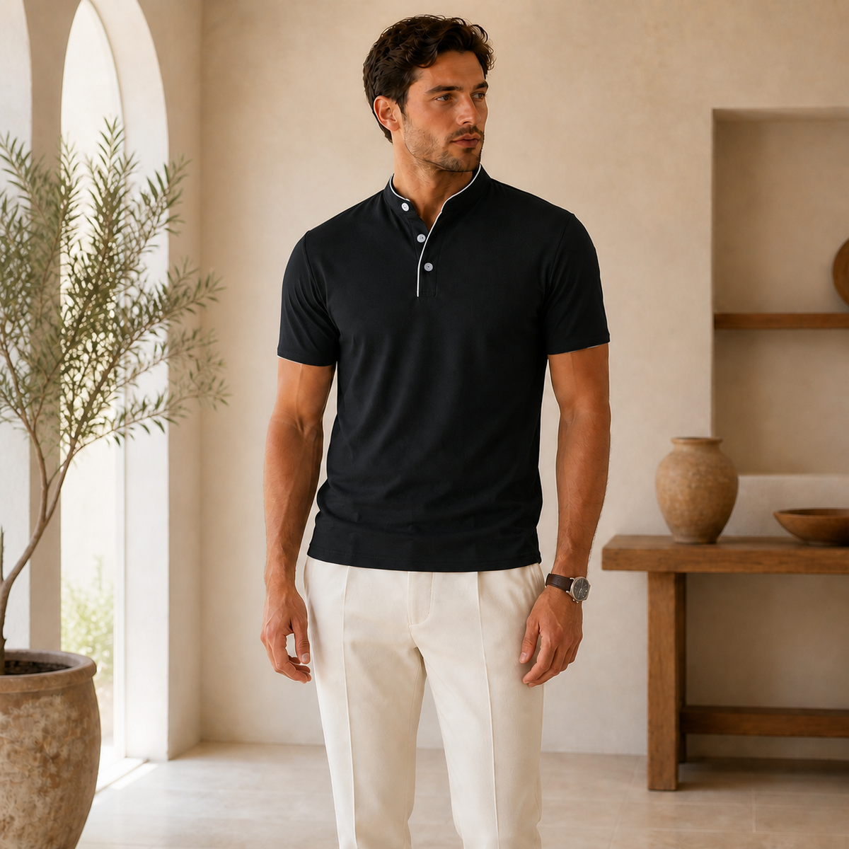 Valenric Everyday Splice Polo — Black