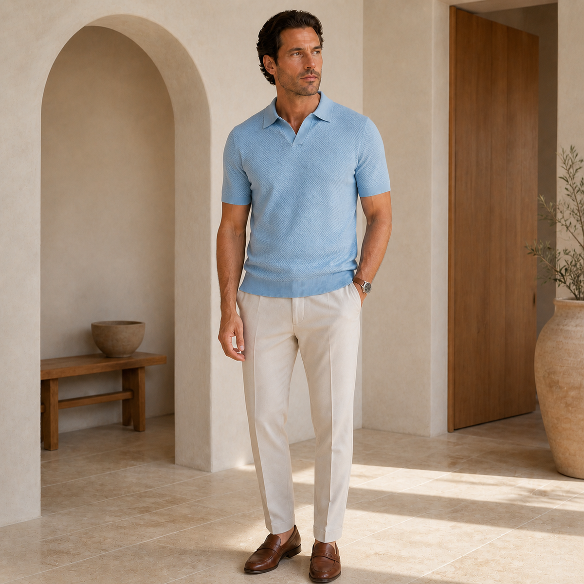 Valenric Fairway Performance Polo — Light Blue