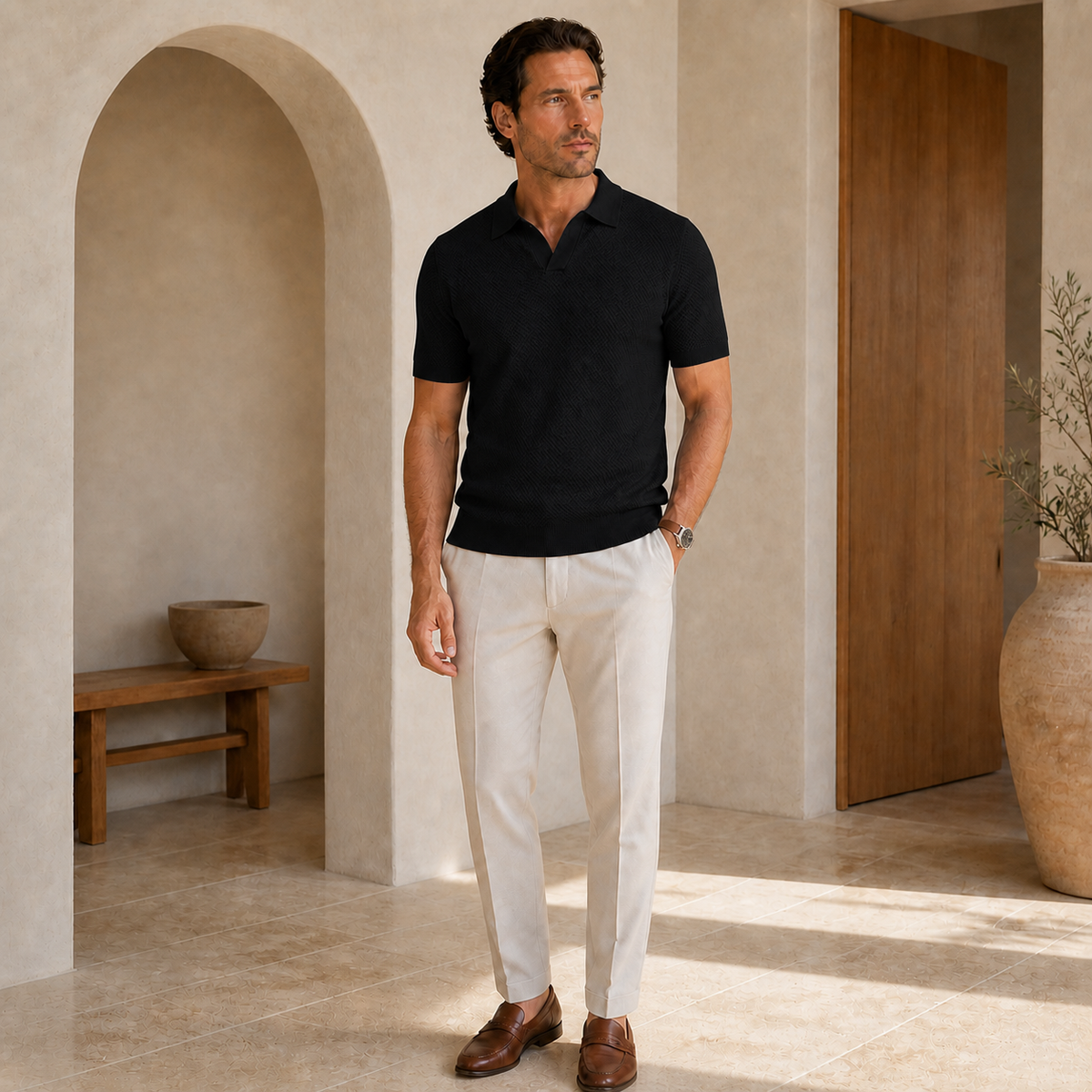 Valenric Fairway Performance Polo — Black