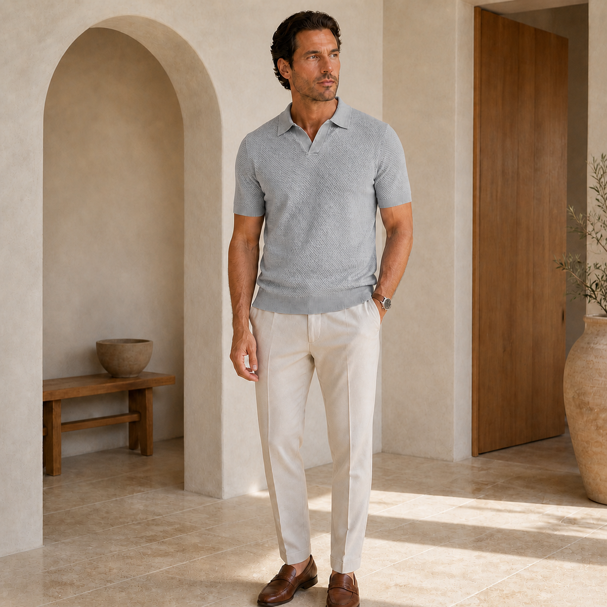 Valenric Fairway Performance Polo — Light Grey