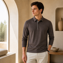 Valenric Mayfair Long-Sleeve Polo — Coffee