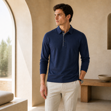 Valenric Mayfair Long-Sleeve Polo — Navy