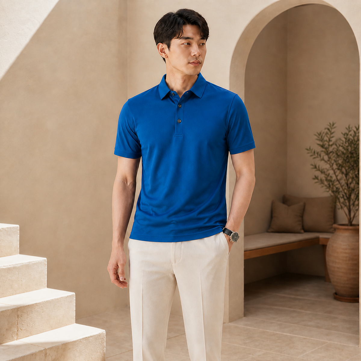 Valenric Modern Business Polo — Blue