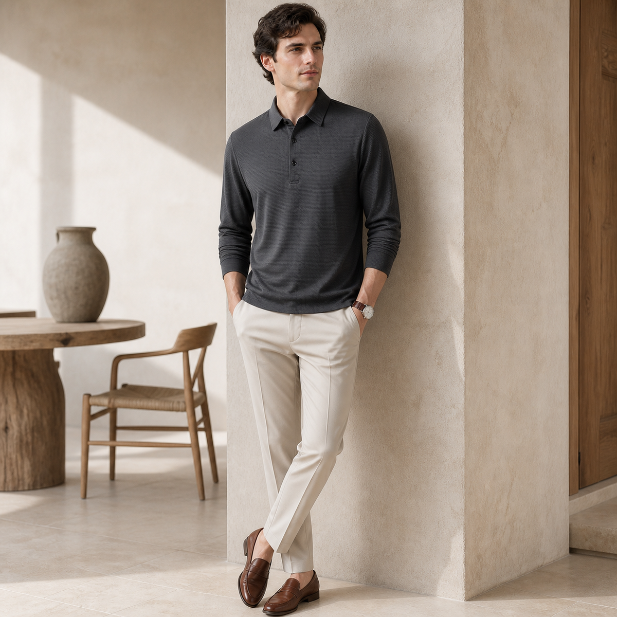 Valenric Regent Long-Sleeve Polo — premium lifestyle