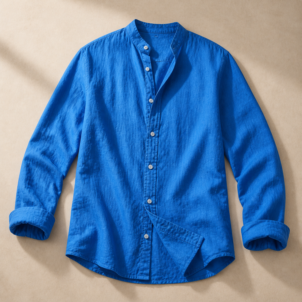 Valenric Riviera Linen Stand-Collar Shirt — benefit detail 2