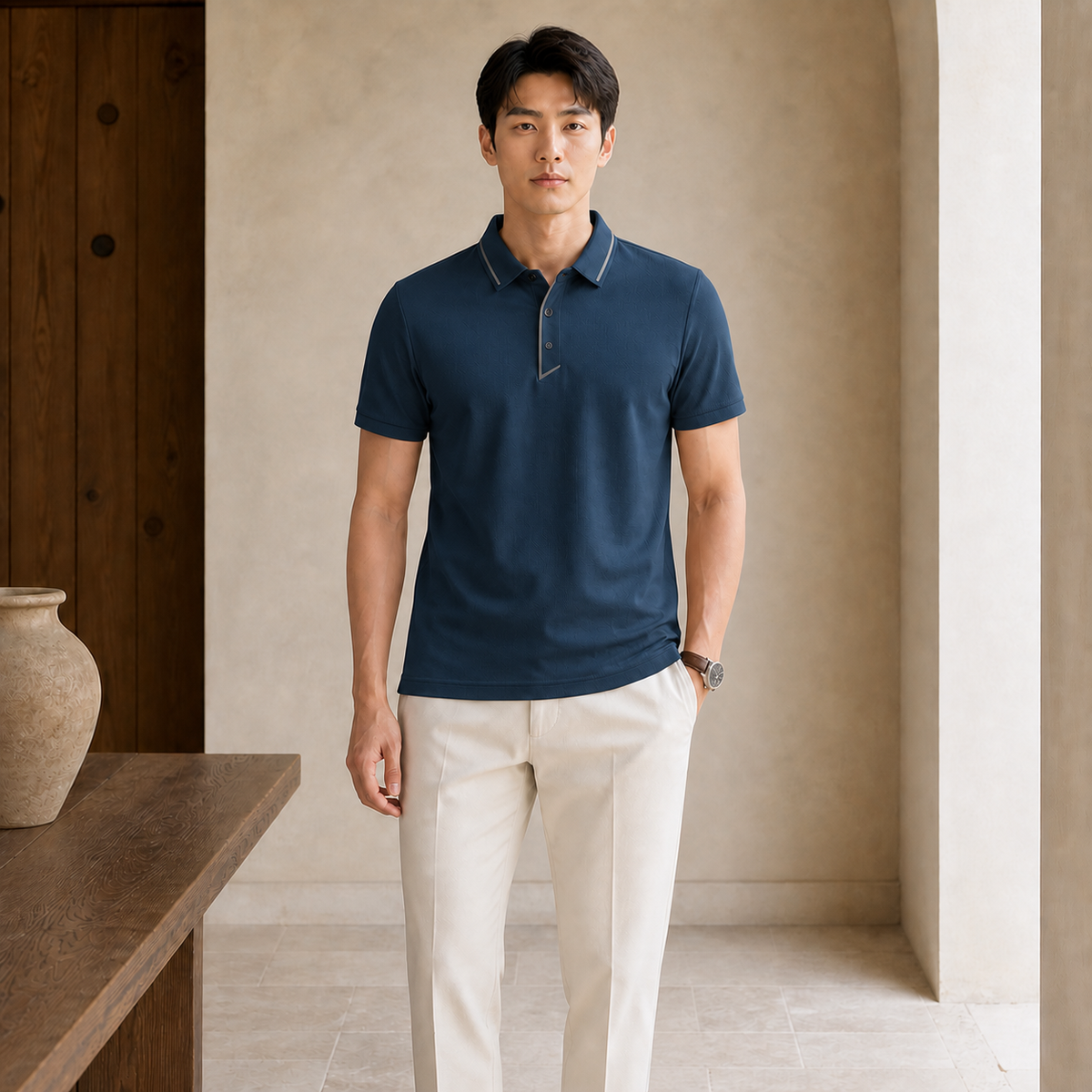 Valenric Seamless Business Polo — Navy